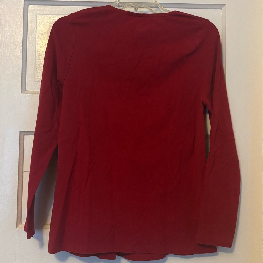 Tomorrow's Mother Elegant Red Long Sleeve Maternity Top - Picture 2 of 3